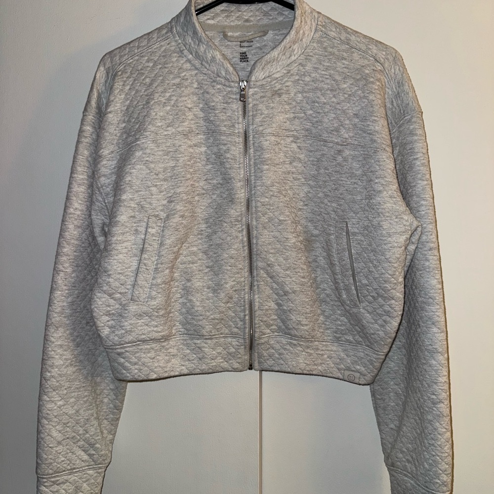 Gilly Hicks Gray Quilted Bomber Jacket